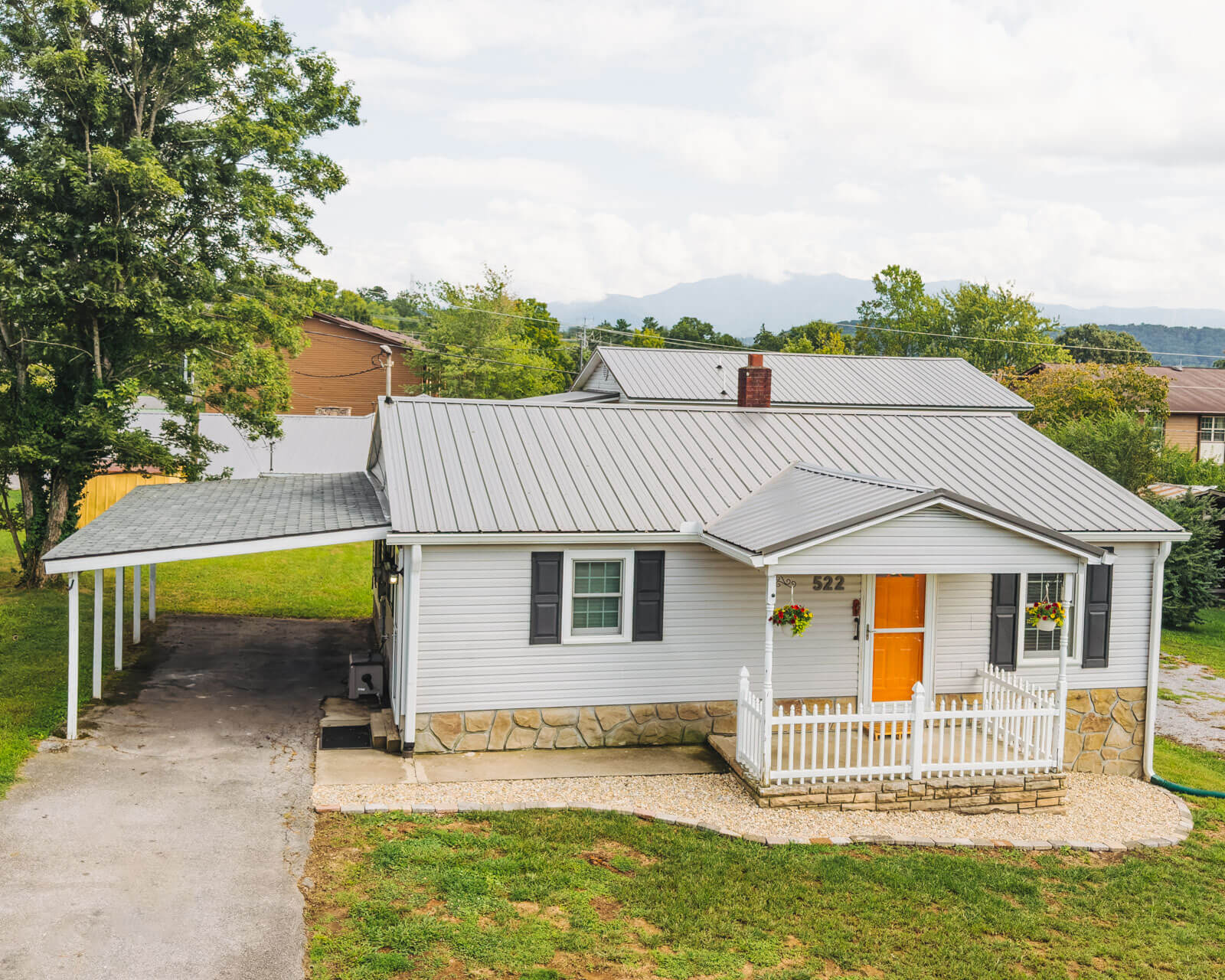 Wide view of the home's exterior