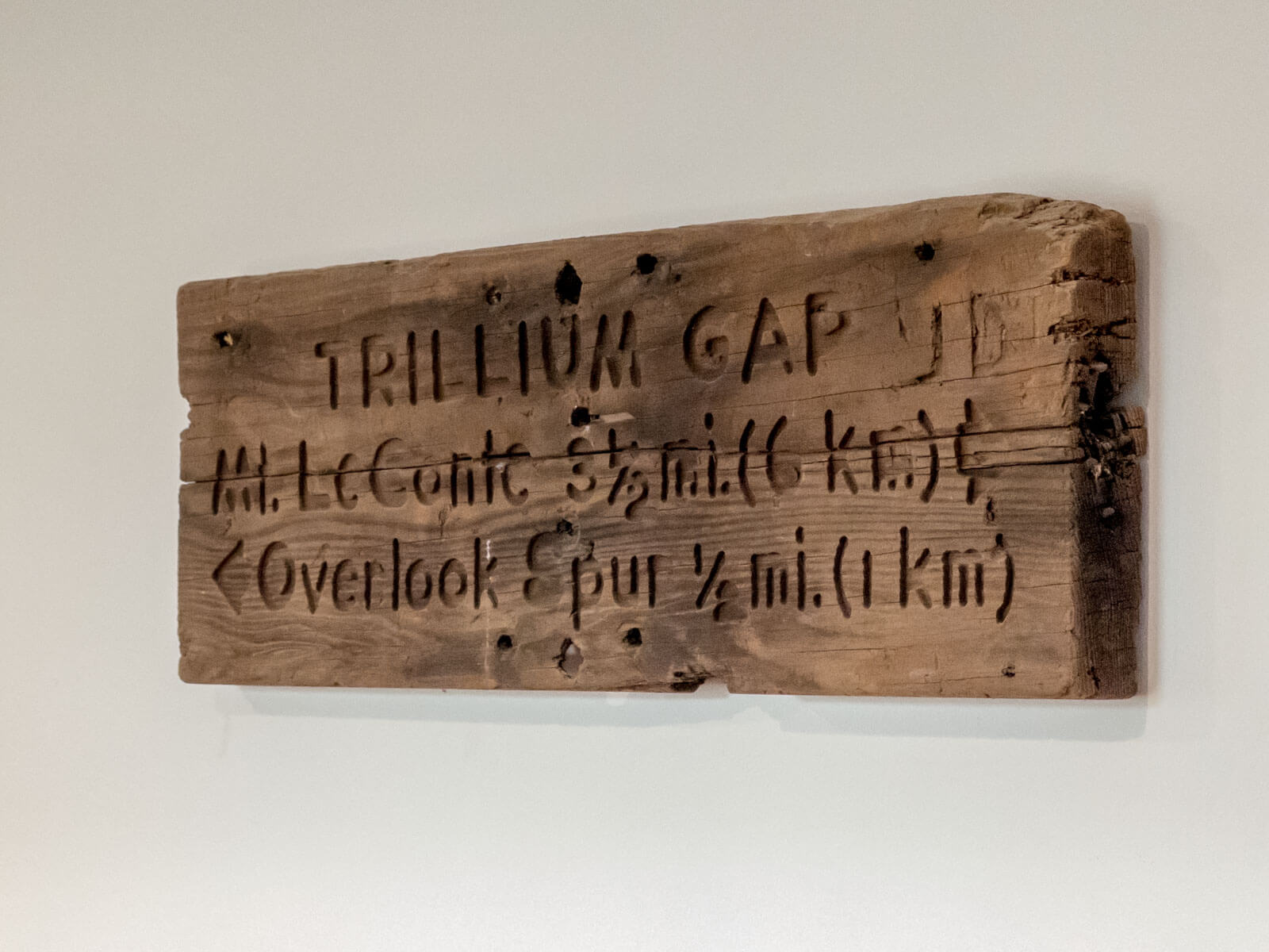 Nearby trail sign